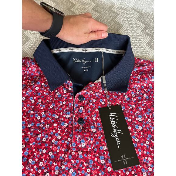 Walter Hagen Men's P11 USA Liberty Ditsy Golf Polo in Red Multi, size XXL, NWT - Picture 7 of 10